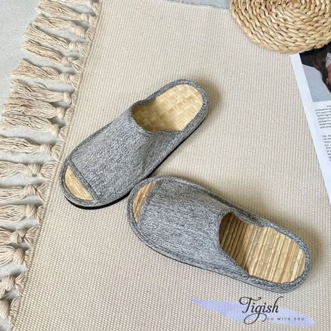  Dép xẹp cói mũi tròn quai ngang khuyết - MS: D2-01002 