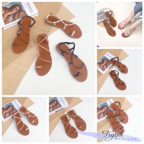  Sandal mũi tròn xỏ ngón quai chéo lệch - MS: SX-25045 