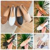 Slipon đế đỏ may chỉ ngang dập chấm bi cổ xẻ - MS: SL-59009