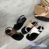 Sandal xẹp mũi tròn quai yếm xỏ ngón - MS: SX-25077