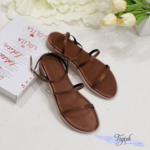  Sandal xẹp mũi tròn 2 quai mảnh hậu vòng - MS: SX-25080 