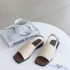 Sandal 2p gót vuông quai bảng bự may chỉ giữa - MS: S2-25003