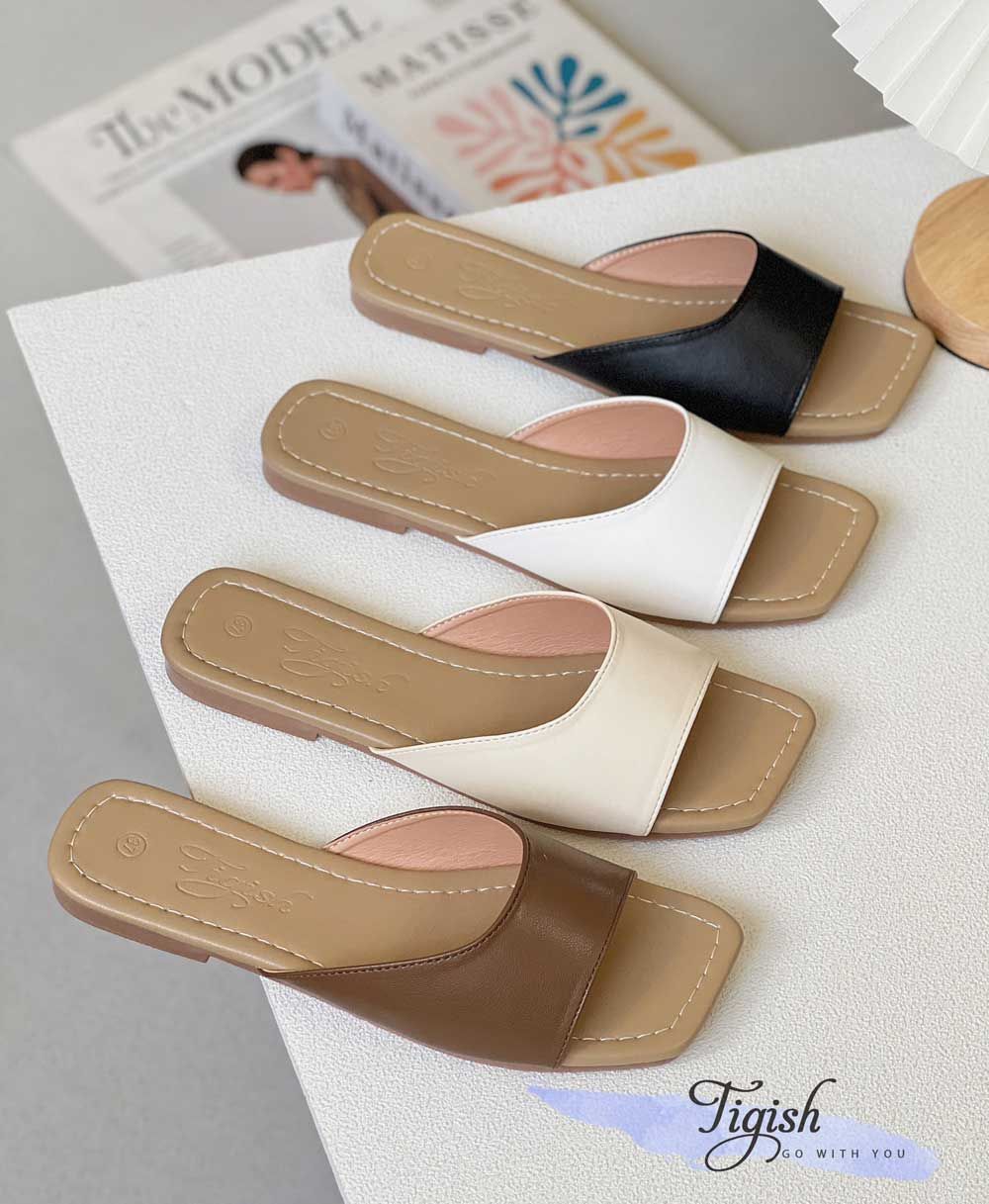 Dép xẹp mũi vuông quai ngang khuyết giữa - MS: DX-63044