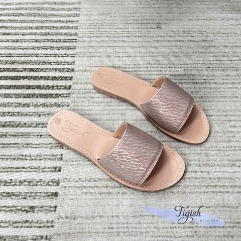  Dép xẹp mũi tròn bảng ngang lớn si vân - MS: DX-25086 