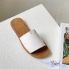 Sandal xẹp mũi tròn quai ngang xẻ giữa - DX-63056