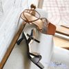 Sandal 7P gót vuông nhỏ mũi vuông 2 quai lớn nhỏ xoắn - MS: S7-26021