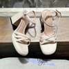 Sandal 10p gót trụ đúp mũi tròn 3 quai chéo mảnh - MS: S10-71003