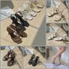 Sandal 7p gót tròn nhỏ mũi vuông 3 quai ngang chéo -  MS: S7-75002