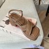 Sandal 8p gót trụ mũi vuông 2 quai chéo may chỉ -  MS: S8-58002