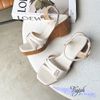 Sandal 8p đế xuồng 3 quai mảnh nhỏ phối khóa - MS: S8-26004