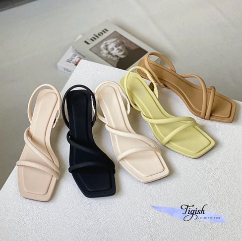  Sandal 6p gót nhọn mũi vuông quai ngang chéo - MS: S6-51001 