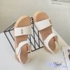 Sandal 2p mũi tròn bảng ngang lệch phối khóa hậu xé dán - S2-58006