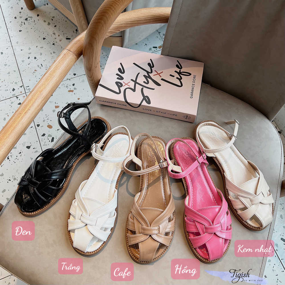 Sandal rọ mũi tròn 4 quai đan - MS: SX-06008