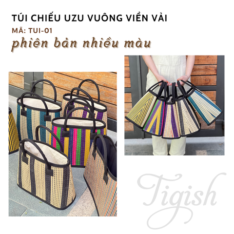  Túi chiếu Uzu vuông viền vải - TUI01 (TC-8601) - Phiên bản thân túi nhiều màu 