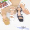 Sandal 5p gót trụ mũi vuông 2 quai xoắn - MS: S5-23032