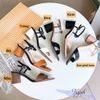 Sandal 5p gót trụ mũi vuông bảng ngang hậu phối màu - MS: S5-06029
