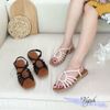 Sandal mũi vuông gút giọt nước hở mũi hậu khóa - MS: SX-01080