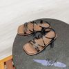 Sandal xẹp mũi vuông quai ngang 2 quai chéo thắt nút - MS: SX-25076