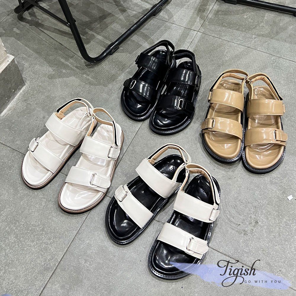 Sandal mũi tròn 2 quai ngang khóa xé dán - MS: SX-84002