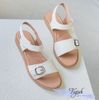 Sandal 2p mũi tròn bảng ngang lệch phối khóa cài hậu xé dán - S2-58007