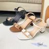 Sandal 5p mũi vuông quai ngang phối khóa nơ dây mảnh - MS: S5-23046