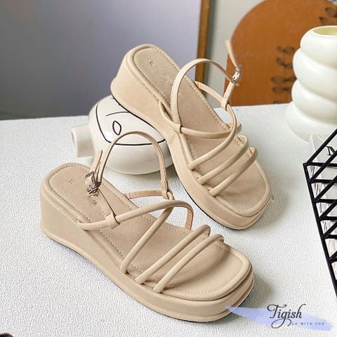  Sandal 5p mũi vuông 2 quai ngang chéo mảnh - MS: S5-70001 
