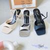 Sandal 5p gót trụ mũi vuông quai ngang khuyết giữa - MS: S5-11003