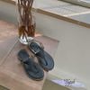 Sandal da xẹp mũi tròn kẹp ngón quai cổ yếm- MS: SX-01083