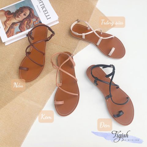  Sandal mũi tròn xỏ ngón quai chéo lệch - MS: SX-25045 