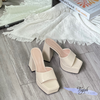 Guốc 12p gót thang đúp mũi vuông quai ngang - MS: G13-71001