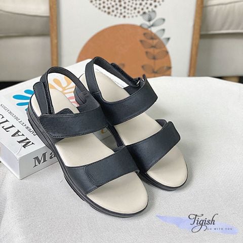  Sandal 3p da đế đúc mũi tròn 2 quai ngang xé dán - MS: S3-10002 