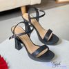 Sandal 10p gót vuông mũi vuông đúp mũi quai ngang - MS: S10-23018