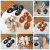Sandal 3p mũi tròn quai ngang gấp lệch - MS: S3-26011