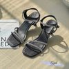 Sandal 7p gót tròn mũi vuông quai ngang và hậu đính đá - MS: S7-75003