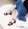 Sandal 5p gót trụ mũi vuông 2 quai xoắn - MS: S5-23032