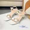 Sandal 5p mũi vuông quai ngang phối khóa nơ dây mảnh - MS: S5-23046