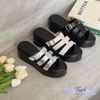 Dép 6p mũi tròn quai đan lồng nhau phối khóa - MS: D6-84002