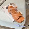 Sandal 8p gót trụ mũi vuông 2 quai chéo may chỉ -  MS: S8-58002