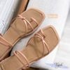 Sandal mũi vuông xỏ ngón 2 quai mảnh gút chéo- MS: SX-25046