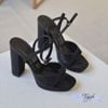 Sandal 10p gót trụ mũi vuông nhỏ đúp mũi quai ngang khuyết giữa - MS: S10-23017