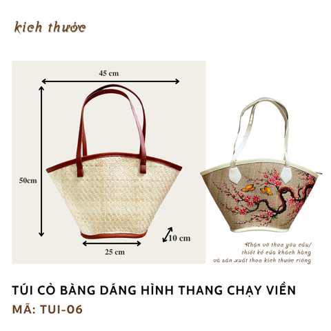  Túi cỏ bàng hình thang chạy viền - TUI06 