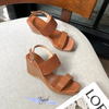 Sandal 8p đế xuồng 2 quai ngang caro - MS: S8-26009