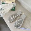 Sandal xẹp mũi tròn xỏ ngón quai ngang - MS: SX-25079