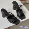 Guốc 5p mũi vuông quai cổ tim phối 2 dây mảnh có khóa - MS: G7-23009