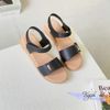 Sandal 2p mũi tròn bảng ngang lệch phối khóa hậu xé dán - S2-58006