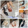 Sandal 7p gót vuông nhỏ mũi vuông quai ngang lệch -MS: S7-26029