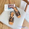 Sandal mũi vuông gút giọt nước hở mũi hậu khóa - MS: SX-01080