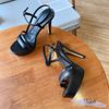 Sandal 12P gót nhọn đúp mũi 2 quai ngang lớn nhỏ nối eo - MS: S12-65001