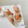 Sandal 2p mũi tròn bảng ngang lệch phối khóa cài hậu xé dán - S2-58007