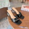 Guốc 5P gót vuông mika mũi vuông nhỏ si vảy rắn - MS: G5-23011